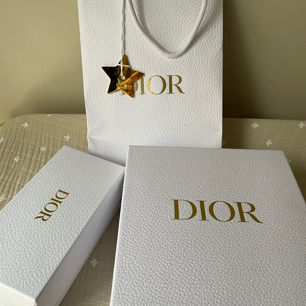 Dior White and Gold bags and box variety